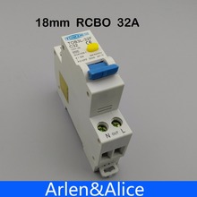 Disyuntor automático RCBO 32A 1P + N 6KA de 18MM, diferencial de corriente Residual con protección contra sobrecorriente y fugas 2024 - compra barato