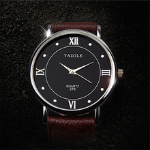 Reloj de cuarzo Yazole para hombre, cronógrafo de pulsera clásico y sencillo, con correa de cuero, de lujo, para negocios 2024 - compra barato