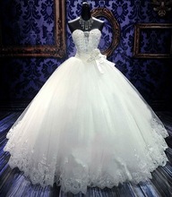 Vestido de casamento 2020, moda coreana plus size, amortecedor com contas de cristal, vestido de noiva longo 2024 - compre barato