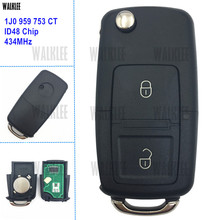 WALKLEE 1J0 959 753 CT 1J0959753CT Remote Key suit for VW/VOLKSWAGEN Bora Polo Golf MK4 Transporter 434MHz with ID48 Chip 2024 - buy cheap