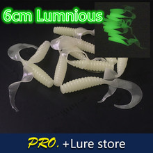 Señuelo de gusano artificial para pesca, gusano suave y luminoso de 6cm, larva, 50 Uds., envío gratis 2024 - compra barato