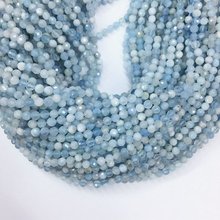 Tiny Aqua marine Micro Faceted Beads 2mm 3mm 4mm Natural Aquamarines Spacer Beads Small Light Blue Beads Blue Tiny Gem 15.5" 2024 - buy cheap