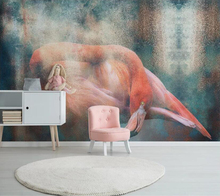 Decorative wallpaper Simple mood nostalgic flamingo background wall 2024 - buy cheap