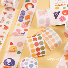 Round Label Bullet Journal Washi Tape Set Kawaii Masking Tapes For Kids DIY Decorative Diary Scrapbooking Photo Ablums 2024 - buy cheap