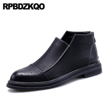 fall booties zipper 2018 short designer outdoor british style autumn comfortable Men's shoes fashion black boots waterproof male 2024 - buy cheap