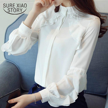 Chiffon blouse 2021 spring fashion women's loose long sleeve womens tops and blouses office lady solid blouse women's 2137 50 2024 - buy cheap
