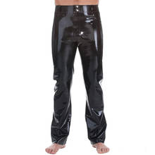 0.8mm Black Latex Rubber Jeans Front&Back Pocket Latex Men's Long Pants 2024 - buy cheap