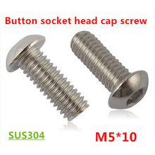 100pcs ISO7380 M5*10 Hexagon Socket Button Head Screws 304 Stainless steel m5x10 Mushroom Allen head Round Machine screws Bolts 2024 - buy cheap