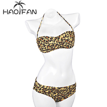 Haofan-biquíni barato para mulheres, 2018, estampa de leopardo, verão, banho, sexy, roupa de praia 2024 - compre barato