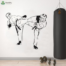 Yoyoyu decalque da parede karate adesivo de parede vinil decoração para crianças quarto sala estar karate salão mma vinil arte decoração qq377 2024 - compre barato