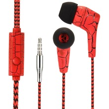 3.5mm gelo rachaduras estilo fones de ouvido com microfone cor vermelha para iphone samsung xiaomi fones de ouvido plástico com fio 2024 - compre barato