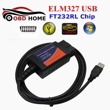 OBD2 IMPORTED FT232RL Chip Auto Code Reader USB ELM 327 OBDII Diagnostic Scanner ELM327 USB Interface With ARM Processor 2024 - buy cheap