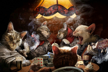 Niceshenting-cartas de póker para juego de gatos, póster de tela de seda artística, impresión en lienzo, 13x20, 24x36 pulgadas, imágenes divertidas, decoración de pared del hogar 2024 - compra barato