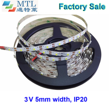 3V 60LED/M, high brightness, 5MM width PCB 3528 LED strip, led tape, 50M/lot, IP20, 2 years warranty, Factory Wholesale 2024 - buy cheap