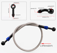 Motocicleta bicicleta da sujeira trançado aço hidráulico reforçar a linha de freio da embreagem tubo mangueira óleo 450 a 2300mm 2024 - compre barato