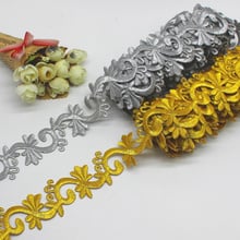 1 Yard Gold Embroidered Lace Cosplay Costume Braid Appliqued Lace Iron on Ribbon 4.5cm Wide 2024 - buy cheap