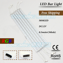 Barra de luz de led 5050smd com 10 lâmpadas de led, 36leds, 50cm, perfil em alumínio, capa resistente, faixa de luzes led para armários e cozinha 2024 - compre barato