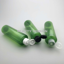 BEAUTY MISSION Green 24 pcs 250ml Plastic Empty PET Flat Shoulder Bottle With Flip Cap 250cc Cosmetic Refillable Sub bottling 2024 - buy cheap