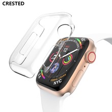 Silicone Cover case For Apple Watch band 5 4 44mm 40mm screen protector iwatch 5 4 3 2 1 42mm/38mm soft Ultra-thin Clear frame 2024 - buy cheap