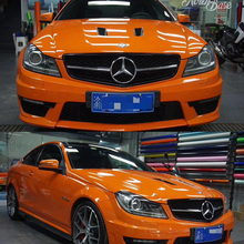 Orange Glossy Crystal Vinyl Film Gloss Car Wrap Bubble Free Car Wrapping For Motorcycle Car Sticker Decal Size 5ftx65ft 2024 - buy cheap