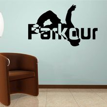 Jumper Vinyl Wall Decal Parkour  Design Wall Sticker Home Interior Decoration Extreme Sports Parkour Wallpaper AY1664 2024 - buy cheap