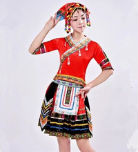 red festival costumes for women chinese national dance costumes for women chinese minority costume miao clothings 2024 - buy cheap