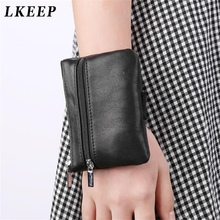 2021 Fashion Pu Leather Cheap Coin Purse Women Men Small Mini Wrist Wallet Bags Change Little Key Credit Card Holder Business 2024 - buy cheap