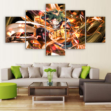 5 Panel Animation Poster Artwork My Hero Academia Home Decor For Living Room Canvas Printed Painting Pictures Modern Wall Art 2024 - buy cheap