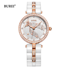 BUREI Brand Ladies Fashion Ceramic Bracelet Watches Women Luxury Waterproof Sapphire Casual Quartz Wristwatches Relogio Feminino 2024 - buy cheap