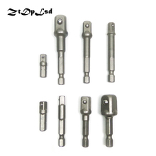 ZtDpLsd 8Pcs Socket Adapter Hex Drill Nut Driver Power Shank 1/4" 3/8" 1/2" Connecting Rod Head Extension Drill Bits Bar Wrench 2024 - buy cheap