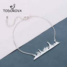 Todorova pulseira aço inoxidável, masculino e feminino da cidade de nova york, ouro rosado, paisagem da cidade dos eua, bracelete artesanal 2024 - compre barato