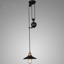 LukLoy Loft Retro Pendant Light Lamps Wrought Iron Vintage Industrial Adjustable Pulley Pendant Lamps 2024 - buy cheap