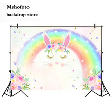  Rainbow Rabbit Photo Background Spring Sunday Easter Backdrop for Photography Studio Baby Shower Newborn Baby Party 351 2024 - buy cheap