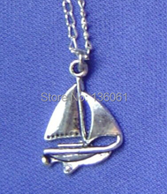 Женское винтажное ожерелье-чокер, серебряное ожерелье с подвеской в виде корабля или лодки, Ювелирное Украшение, модный подарок, аксессуары, X903 2024 - купить недорого