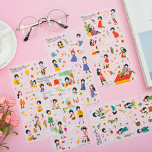 Pegatina de PVC para decoración de diario, etiqueta de álbum de recortes de chica del bosque, Kawaii, pegatinas de papelería coreanas 2024 - compra barato