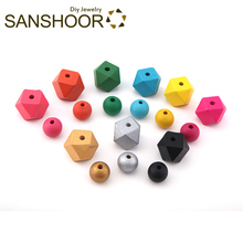 Набор геометрических деревянных бусин SANSHOOR включает 20 штук 20 мм восьмиугольных и 20 шт 15 мм круглых сережек для ожерелья DIY 40 шт 2024 - купить недорого