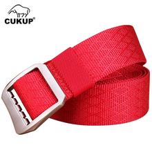 CUKUP-Cinturón de nailon rojo para exteriores, accesorios para Vaqueros, hebillas lisas de diseño único, de calidad, de fabricante, Unisex, recreativos, CBCK071 2024 - compra barato