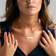 ZCHLGR New Fashion Gold Color Multilayer Chains Necklaces Geometric Pendants Necklaces For Women Bijoux 2024 - buy cheap