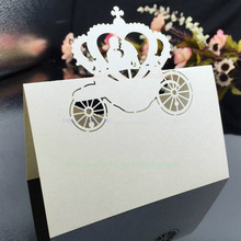 100pcs Laser Cut Lace Crown Paper Place Name Seat Card Wedding Birthday Party Invitation Table Decoration Party Supplies 8ZSH223 2024 - buy cheap