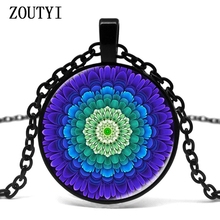 2018/ steampunk mandala pendant religious spiritual amulet sacred geometry glass necklace mandala flower gift female chain. 2024 - buy cheap