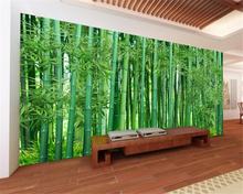 Custom wallpaper mural green bamboo landscape living room bedroom sofa TV background walls home decoration photo 3d wallpaper 2024 - buy cheap