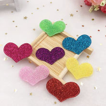 100pcs mix Non-woven Glitter Paillette heart Appliques Wedding Making DIY Craft Supplies SA94A*2 2024 - buy cheap