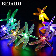 BEIAIDI Outdoor Lighting 30 LED Solar Dragonfly Fairy String Light Solar Christmas Wedding Party Garland For Garden Yard Patio 2024 - buy cheap