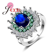 Recién llegado, joyería de novia casamiento compromiso S925, anillos de cristal de Zirconia cúbica Multicolor grapada para mujer 2024 - compra barato