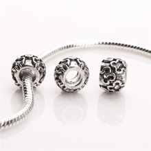10 peças 63-813 Encantos rondelle Big Hole Beads Fit europeu de Prata Antigo Do Vintage Liga de Zinco DIY Beads para pulseiras 2024 - compre barato