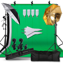Kit de iluminación de estudio, croma no tejida y soporte de fondo para foto, paraguas continuo de fotografía 2024 - compra barato
