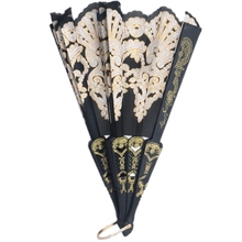 Black Spanish Style Dance Party Wedding Lace Silk Folding Hand Held Flower Fan Fashion 2024 - buy cheap