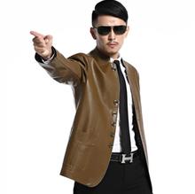 Демисезонная тонкая кожаная куртка, Мужская куртка из искусственной кожи, Молодежные корейские куртки 2024 - купить недорого
