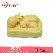 Family hippo  Shaped   Soap  mold & fondant Cake decoration mold High-quality Handmade soap mold ,candle Candy moulds 2024 - buy cheap