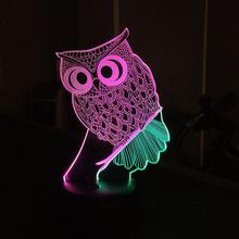 Owl Touch Switch 3d Lamp Creative Colorful Touch Charging Led Visual Lamp Gift Atmosphere Table Owl Led Night Light 2024 - buy cheap